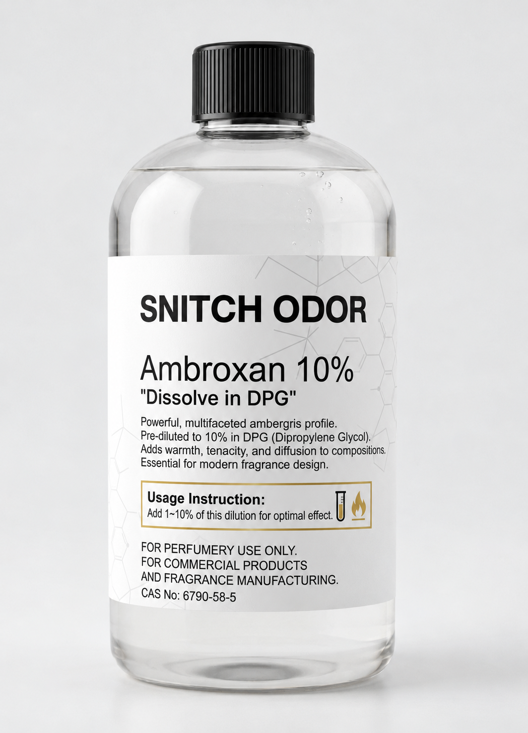 Ambroxan 10% diluted in DPG, Snitch Odor aroma chemical product