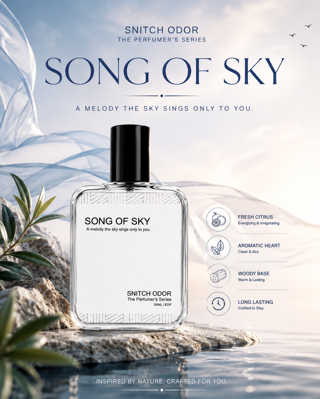 Song of Sky by Snitch Odor | 50ml Eau de Parfum | Fresh Fruity Aromatic Woody Perfume | The Perfumer's Series